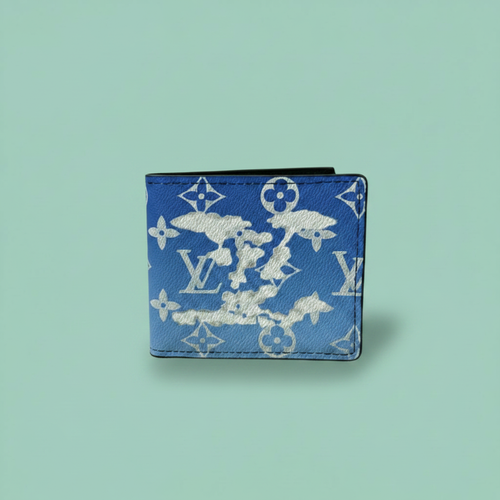 Blue monogram wallet matched mint background