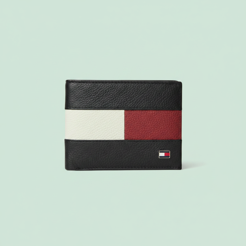 Premium Stripe Bifold Wallet – Front View