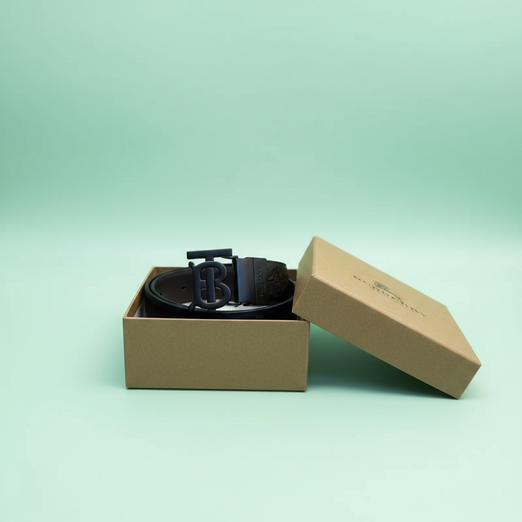 Embossed Leather Belt in Gift Box