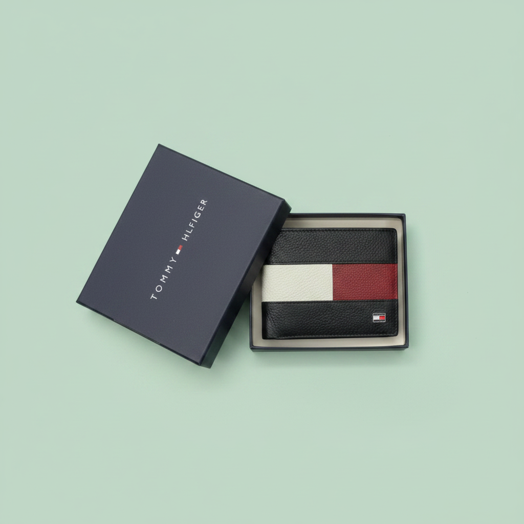 TH Wallet in Original Navy Box – Mint Green